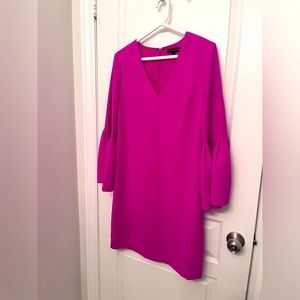Banana Republic Size 4 Hot Pink/Magenta Dress with Bell Sleeves